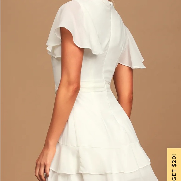 Lulus Ruffle White Dress - Picture 4 of 6